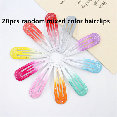 20 vnt./pora Plaukų aksesuarai Milteliai Varvantys plaukų segtukai Gradiento spalva Barrette Korėjos plaukų segtukai Dažai Galvos apdangalai Plaukų segtukai mergaitėms