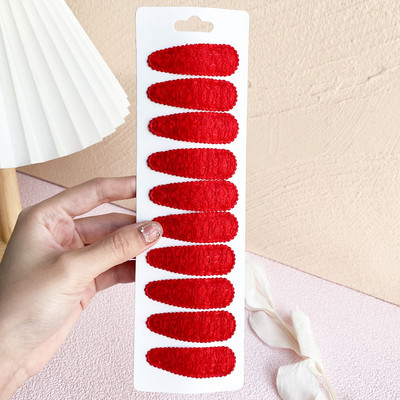 10Pcs/Set Čipkasti Pamuk Slatki Basic Snap BB kopča Jednobojna Bobby Ukosnica Obična prugasta Pokrivala za glavu za djecu Dodaci za kosu Poklon