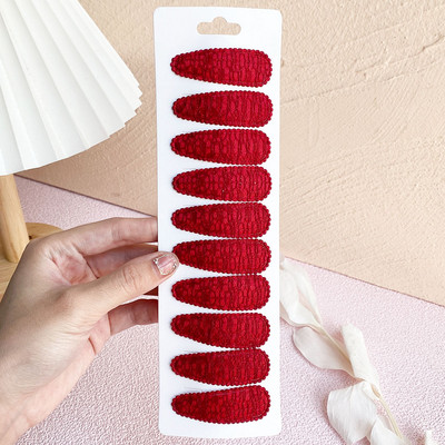 10Pcs/Set Čipkasti Pamuk Slatki Basic Snap BB kopča Jednobojna Bobby Ukosnica Obična prugasta Pokrivala za glavu za djecu Dodaci za kosu Poklon