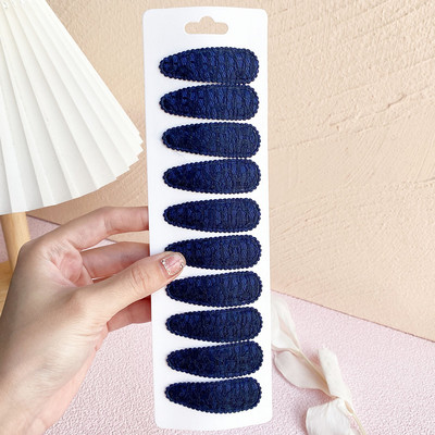 10Pcs/Set Čipkasti Pamuk Slatki Basic Snap BB kopča Jednobojna Bobby Ukosnica Obična prugasta Pokrivala za glavu za djecu Dodaci za kosu Poklon