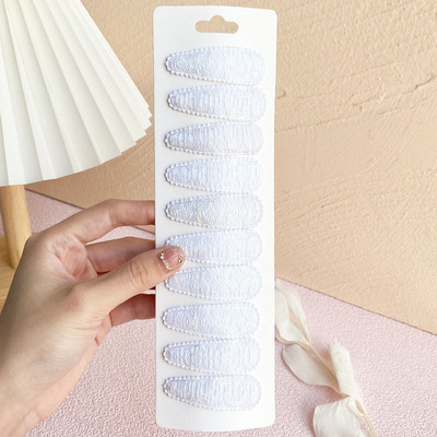 10Pcs/Set Čipkasti Pamuk Slatki Basic Snap BB kopča Jednobojna Bobby Ukosnica Obična prugasta Pokrivala za glavu za djecu Dodaci za kosu Poklon