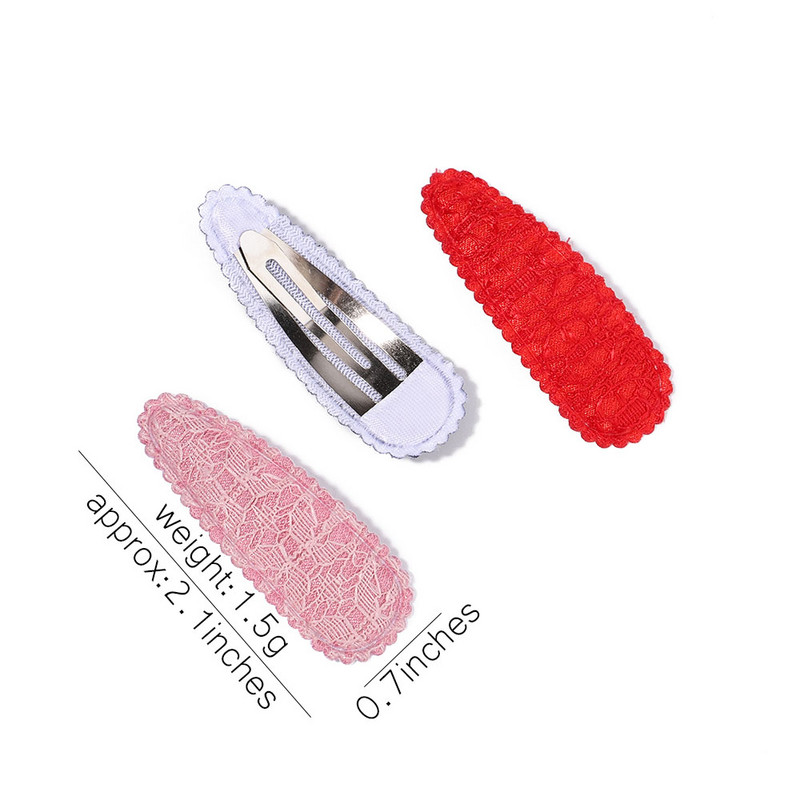 10Pcs/Set Čipkasti Pamuk Slatki Basic Snap BB kopča Jednobojna Bobby Ukosnica Obična prugasta Pokrivala za glavu za djecu Dodaci za kosu Poklon