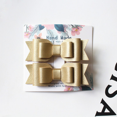 Slatki dječji dodatak za kosu 2 kom/kartica zakolka dlâ vol Prekrasna mašna PU kožne kopče za kosu za žene Slatke ukosnice za djevojke