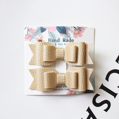 Slatki dječji dodatak za kosu 2 kom/kartica zakolka dlâ vol Prekrasna mašna PU kožne kopče za kosu za žene Slatke ukosnice za djevojke