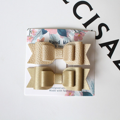 Slatki dječji dodatak za kosu 2 kom/kartica zakolka dlâ vol Prekrasna mašna PU kožne kopče za kosu za žene Slatke ukosnice za djevojke