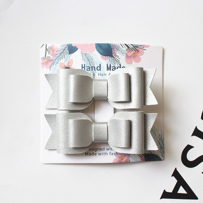 Slatki dječji dodatak za kosu 2 kom/kartica zakolka dlâ vol Prekrasna mašna PU kožne kopče za kosu za žene Slatke ukosnice za djevojke