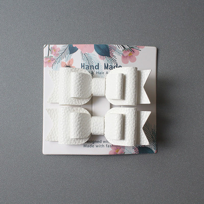 Slatki dječji dodatak za kosu 2 kom/kartica zakolka dlâ vol Prekrasna mašna PU kožne kopče za kosu za žene Slatke ukosnice za djevojke