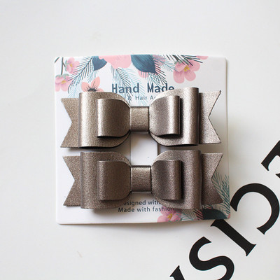 Slatki dječji dodatak za kosu 2 kom/kartica zakolka dlâ vol Prekrasna mašna PU kožne kopče za kosu za žene Slatke ukosnice za djevojke