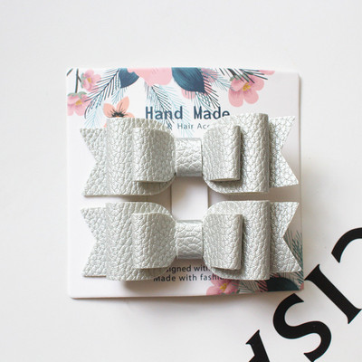 Slatki dječji dodatak za kosu 2 kom/kartica zakolka dlâ vol Prekrasna mašna PU kožne kopče za kosu za žene Slatke ukosnice za djevojke