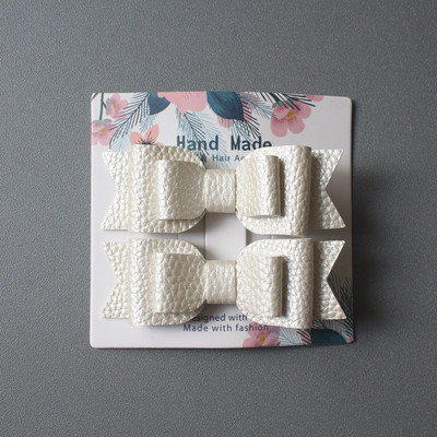 Slatki dječji dodatak za kosu 2 kom/kartica zakolka dlâ vol Prekrasna mašna PU kožne kopče za kosu za žene Slatke ukosnice za djevojke