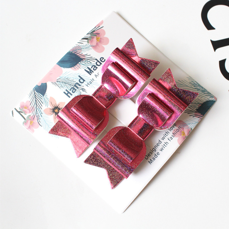 Slatki dječji dodatak za kosu 2 kom/kartica zakolka dlâ vol Prekrasna mašna PU kožne kopče za kosu za žene Slatke ukosnice za djevojke