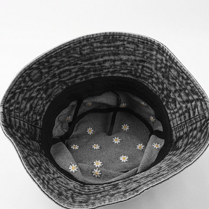 Tavaszi farmer rajzfilm virág hímzés vödör kalap halászsapka kültéri utazási napsapka lányoknak és nőknek 158