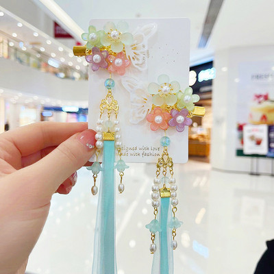 Dječji dodaci za kosu super vila s resicama tresti ukosnice za djevojčice starinski dodaci za kosu Princess vjetar vrpca patka kljun kopča