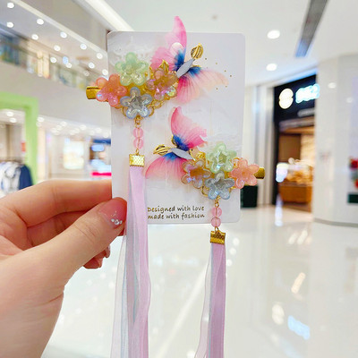 Dječji dodaci za kosu super vila s resicama tresti ukosnice za djevojčice starinski dodaci za kosu Princess vjetar vrpca patka kljun kopča