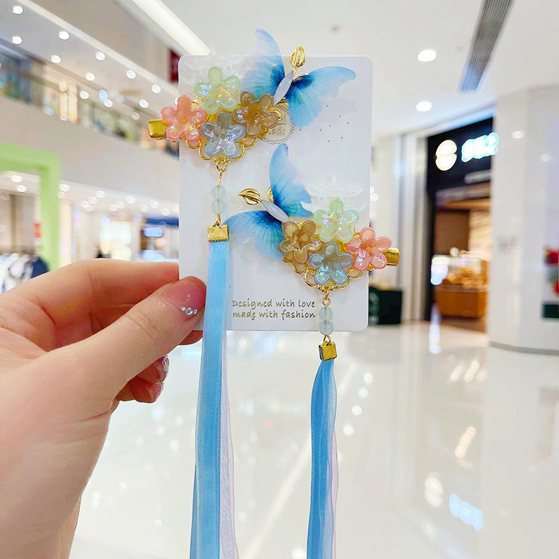 Dječji dodaci za kosu super vila s resicama tresti ukosnice za djevojčice starinski dodaci za kosu Princess vjetar vrpca patka kljun kopča