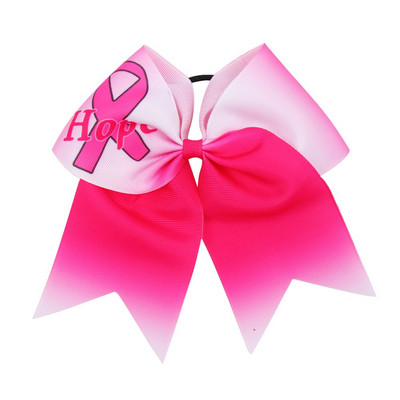 7" Cheer Bows Mell Cancel Awareness Haj masni lányoknak Rózsaszín csillogó szalag Bowknot elasztikus hajpánt Kézzel készített hajkiegészítők