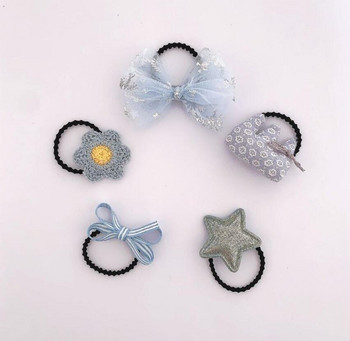 Βρεφικά κοριτσάκια Ελαστικά μαλλιά 5 τμχ/τσάντα Μικρά λουλούδια Μαλλιά δέσιμο Σχοινάκι για Παιδιά Νήπια Φιόγκοι Scrunchies Κοριτσίστικα Αξεσουάρ μαλλιών
