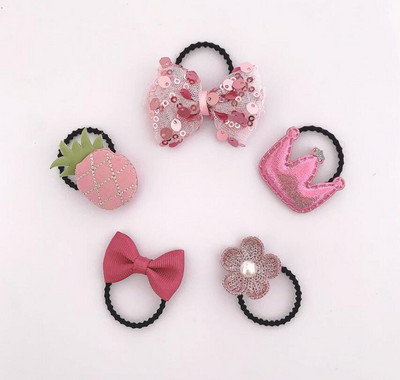 Elastične gumice za kosu za djevojčice 5 kom./vrećici Gumice za kosu s cvjetićima Užad za malu djecu Mašnice Rezalice za kosu Dodaci za kosu za djevojčice