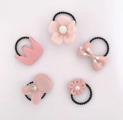Elastične gumice za kosu za djevojčice 5 kom./vrećici Gumice za kosu s cvjetićima Užad za malu djecu Mašnice Rezalice za kosu Dodaci za kosu za djevojčice