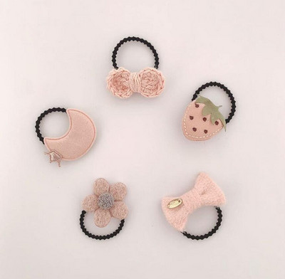 Elastične gumice za kosu za djevojčice 5 kom./vrećici Gumice za kosu s cvjetićima Užad za malu djecu Mašnice Rezalice za kosu Dodaci za kosu za djevojčice
