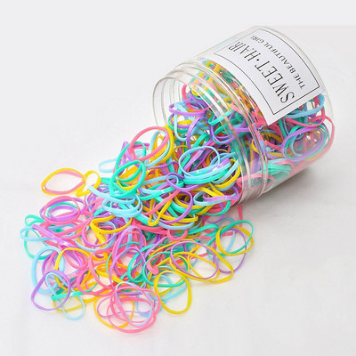 300 kom/kutiji Gumice za kosu u boji slatkiša Gumice za djevojčice Gumice za kosu Traka za kosu Držač za konjski rep Škrunci Prsteni za kosu Dodaci