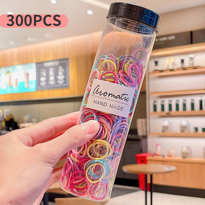 300 kom/kutiji Gumice za kosu u boji slatkiša Gumice za djevojčice Gumice za kosu Traka za kosu Držač za konjski rep Škrunci Prsteni za kosu Dodaci