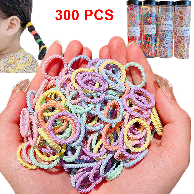 300 kom/kutiji Gumice za kosu u boji slatkiša Gumice za djevojčice Gumice za kosu Traka za kosu Držač za konjski rep Škrunci Prsteni za kosu Dodaci