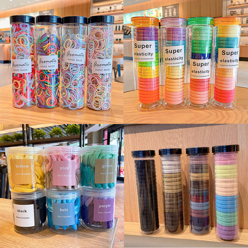 300 kom/kutiji Gumice za kosu u boji slatkiša Gumice za djevojčice Gumice za kosu Traka za kosu Držač za konjski rep Škrunci Prsteni za kosu Dodaci