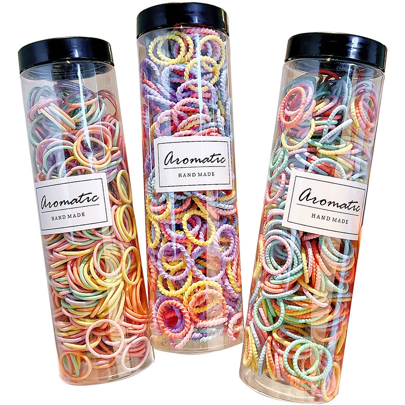 300 kom/kutiji Gumice za kosu u boji slatkiša Gumice za djevojčice Gumice za kosu Traka za kosu Držač za konjski rep Škrunci Prsteni za kosu Dodaci