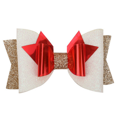 ncmama 3" Božićna mašna za kosu Dodaci za kosu Štipaljke za djevojčice Djece Svjetlucavi rogovi Lastin rep Mašne za kosu Božićni darovi