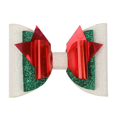 ncmama 3" Božićna mašna za kosu Dodaci za kosu Štipaljke za djevojčice Djece Svjetlucavi rogovi Lastin rep Mašne za kosu Božićni darovi