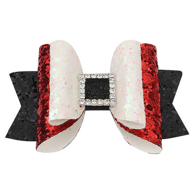 ncmama 3" Božićna mašna za kosu Dodaci za kosu Štipaljke za djevojčice Djece Svjetlucavi rogovi Lastin rep Mašne za kosu Božićni darovi