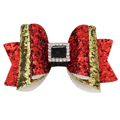 ncmama 3" Božićna mašna za kosu Dodaci za kosu Štipaljke za djevojčice Djece Svjetlucavi rogovi Lastin rep Mašne za kosu Božićni darovi