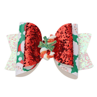 ncmama 3" Božićna mašna za kosu Dodaci za kosu Štipaljke za djevojčice Djece Svjetlucavi rogovi Lastin rep Mašne za kosu Božićni darovi