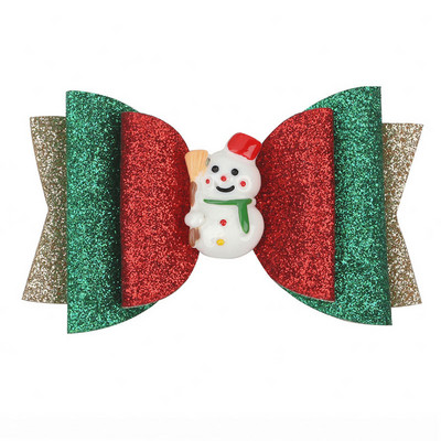 ncmama 3" Božićna mašna za kosu Dodaci za kosu Štipaljke za djevojčice Djece Svjetlucavi rogovi Lastin rep Mašne za kosu Božićni darovi