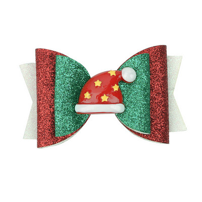 ncmama 3" Božićna mašna za kosu Dodaci za kosu Štipaljke za djevojčice Djece Svjetlucavi rogovi Lastin rep Mašne za kosu Božićni darovi