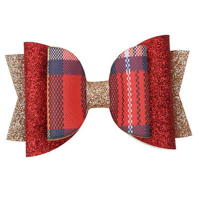 ncmama 3" Božićna mašna za kosu Dodaci za kosu Štipaljke za djevojčice Djece Svjetlucavi rogovi Lastin rep Mašne za kosu Božićni darovi