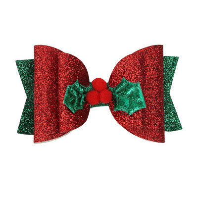 ncmama 3" Božićna mašna za kosu Dodaci za kosu Štipaljke za djevojčice Djece Svjetlucavi rogovi Lastin rep Mašne za kosu Božićni darovi