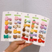 5 kom. Nova korejska slatka dječja kopča za kosu, pokrivala za glavu, modna dječja jednostavna slatka ukosnica s voćem i crtanim filmom.