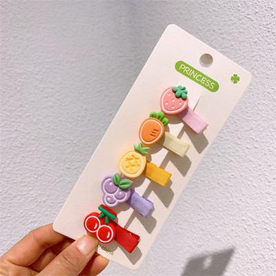 5 kom. Nova korejska slatka dječja kopča za kosu, pokrivala za glavu, modna dječja jednostavna slatka ukosnica s voćem i crtanim filmom.