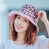 Q Ženske ribarske kape sa suncobranom Kapa za odmor na moru, modna, popularna, dvostrana šešir za sunčanje širokog oboda s leopard printom