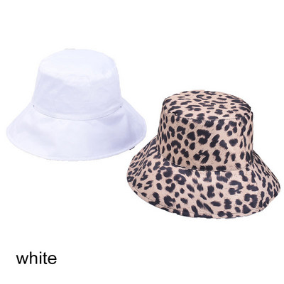 Q Ženske ribarske kape sa suncobranom Kapa za odmor na moru, modna, popularna, dvostrana šešir za sunčanje širokog oboda s leopard printom