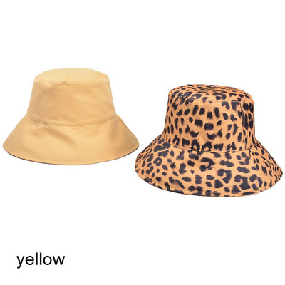 Q Ženske ribarske kape sa suncobranom Kapa za odmor na moru, modna, popularna, dvostrana šešir za sunčanje širokog oboda s leopard printom