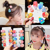 10 bucăți/set fete drăguțe din desene animate sticle de băutură pentru femei ace de păr din rășină acrilică agrafe de păr din metal accesorii pentru păr de Crăciun