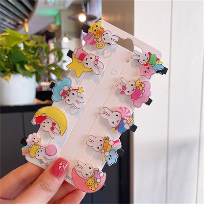 10 bucăți/set fete drăguțe din desene animate sticle de băutură pentru femei ace de păr din rășină acrilică agrafe de păr din metal accesorii pentru păr de Crăciun