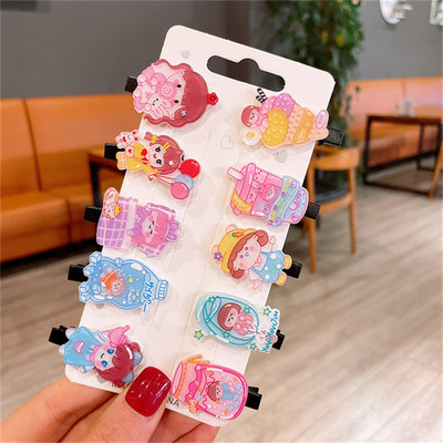 10 bucăți/set fete drăguțe din desene animate sticle de băutură pentru femei ace de păr din rășină acrilică agrafe de păr din metal accesorii pentru păr de Crăciun