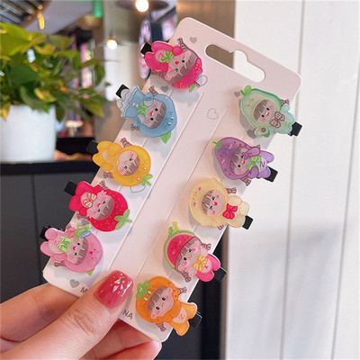 10 bucăți/set fete drăguțe din desene animate sticle de băutură pentru femei ace de păr din rășină acrilică agrafe de păr din metal accesorii pentru păr de Crăciun