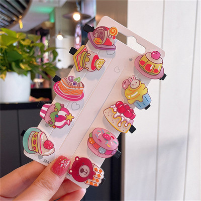 10 bucăți/set fete drăguțe din desene animate sticle de băutură pentru femei ace de păr din rășină acrilică agrafe de păr din metal accesorii pentru păr de Crăciun