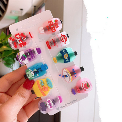 10 bucăți/set fete drăguțe din desene animate sticle de băutură pentru femei ace de păr din rășină acrilică agrafe de păr din metal accesorii pentru păr de Crăciun