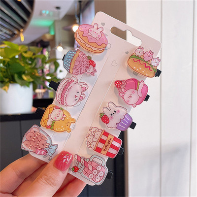 10 bucăți/set fete drăguțe din desene animate sticle de băutură pentru femei ace de păr din rășină acrilică agrafe de păr din metal accesorii pentru păr de Crăciun